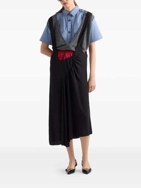 Prada Satin sablé dress with suspenders - Black - zdjęcie produktu nr 2