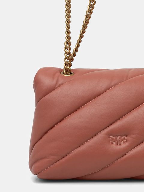 Pinko torebka skórzana kolor różowy 100038 A0F2