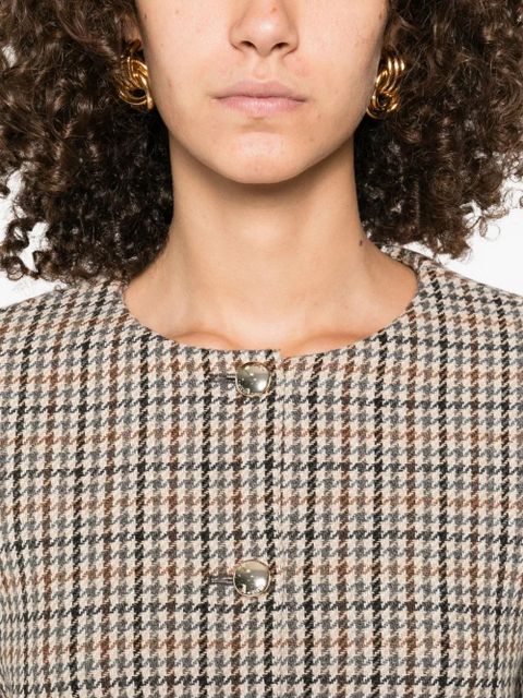 Maje houndstooth button-fastening jacket - Neutrals