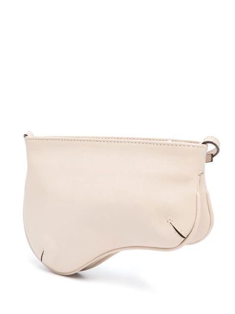 Manu Atelier logo-detail leather shoulder bag - Neutrals