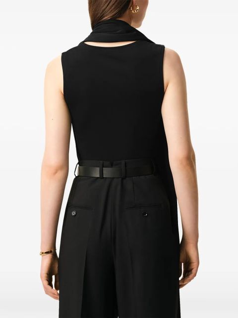 AMI Paris pussy-bow sleeveless top - Black