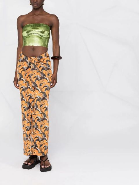 Rabanne printed ruched skirt - Orange - zdjęcie produktu nr 2