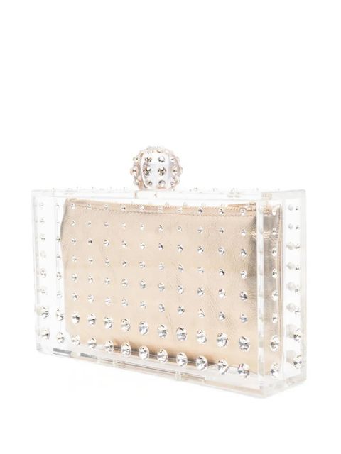Aquazzura crystal-embellished transparent clutch - Gold