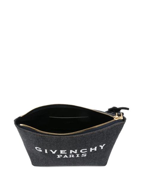 Givenchy logo bow small make up bag - Blue