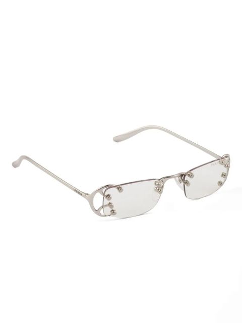 Prada Eyewear Runway embellished rectangle sunglasses - Grey