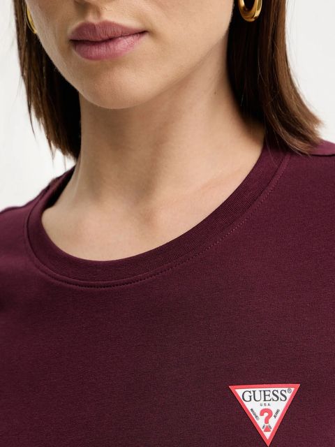 Guess t-shirt damski kolor bordowy W2YI44 J1314