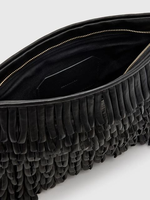 AllSaints torebka skórzana BETTINA kolor czarny W448XC