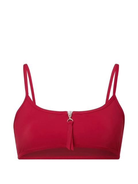 LouLou de Saison Olga zipped square-neck bikini top - Red - zdjęcie produktu nr 1