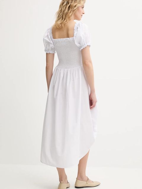 The Sleeper sukienka bawełniana kolor biały mini rozkloszowana BRDR06P001R