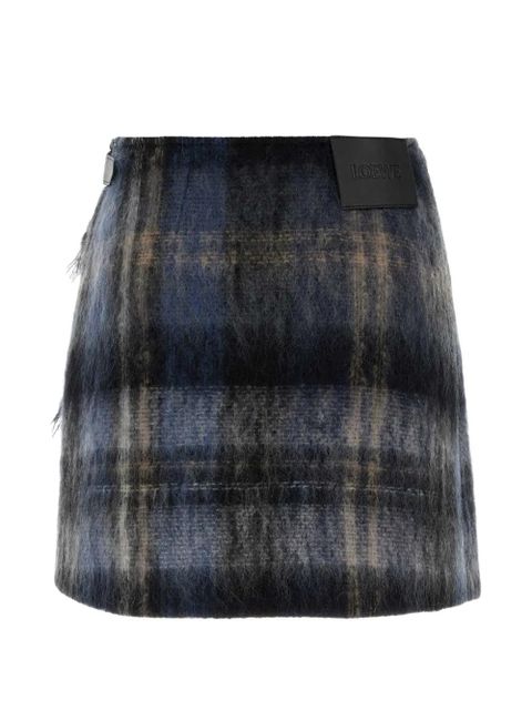 LOEWE embroidered fringed mini skirt - Blue - zdjęcie produktu nr 2