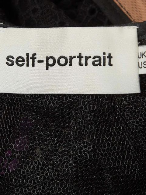 Self-Portrait Pre-Owned crochet-overlay peplum top - Black - zdjęcie produktu nr 2