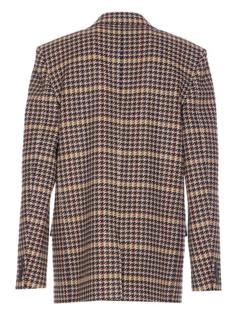 Saint Laurent check double-breasted blazer - Brown