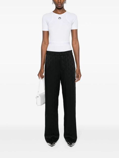 Marine Serre Moon Diamant-jacquard trousers - Black