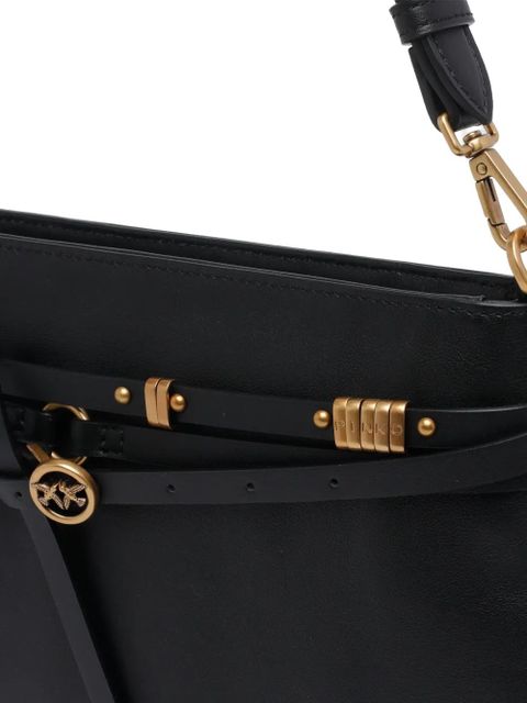 PINKO classic logo shoulder bag - Black