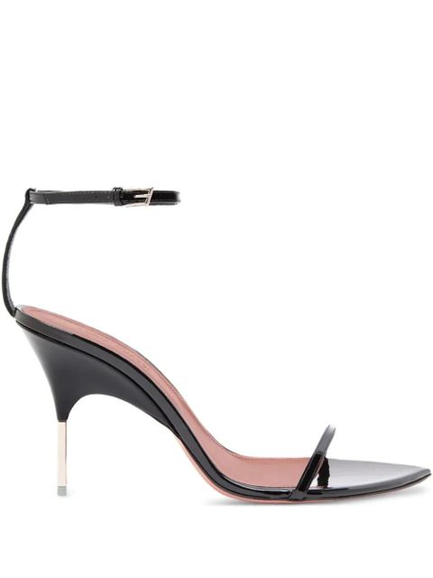 Amina Muaddi 95mm Bruna patent sandals - Black - zdjęcie produktu nr 1