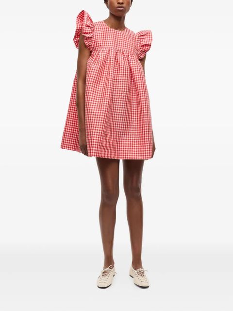GANNI gingham-print dress - Red