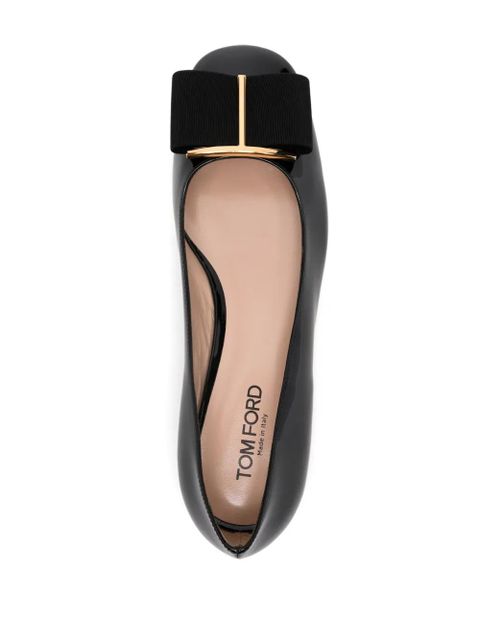 TOM FORD Audrey 20mm patent ballerina shoes - Black
