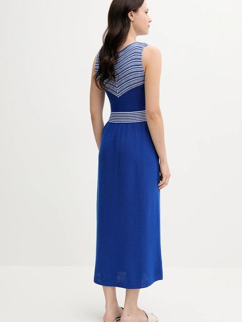 United Colors of Benetton sukienka kolor niebieski maxi rozkloszowana 1194EV02A