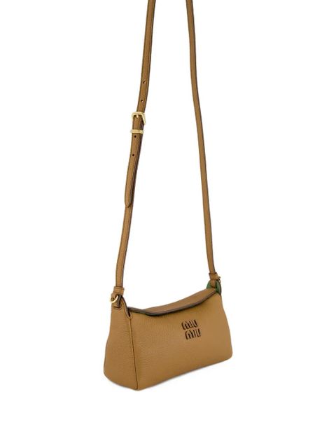 Miu Miu logo-plaque shoulder bag - Brown