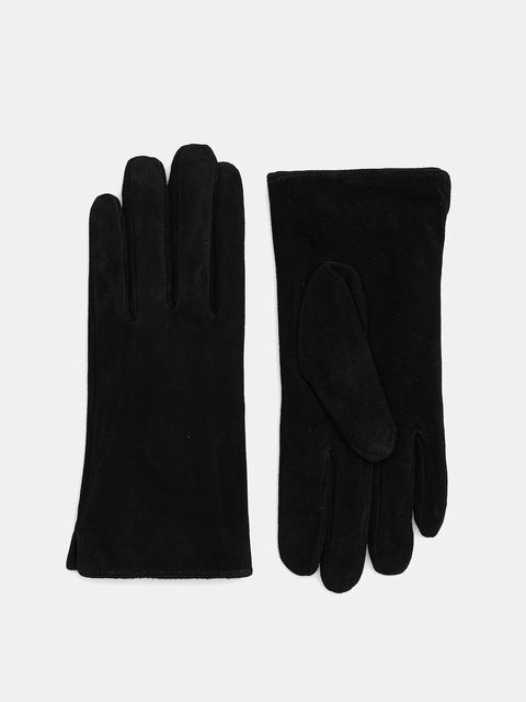 Answear.LAB rękawiczki zamszowe damskie kolor czarny - zdjęcie produktu nr 2