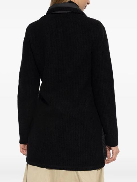 Moncler double-breasted panelled coat - Black