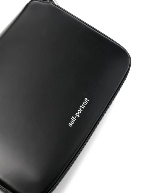 Self-Portrait bow-detail leather cross body bag - Black - zdjęcie produktu nr 2