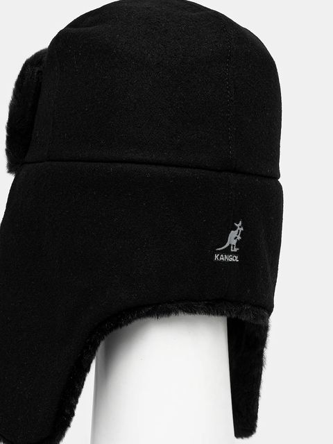Kangol czapka z domieszką wełny Wool Ushanka kolor czarny z grubej dzianiny K0102FA.BLACK-BLACK