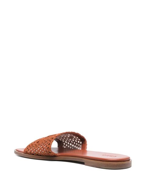 Chloé crochet logo sandals - Brown