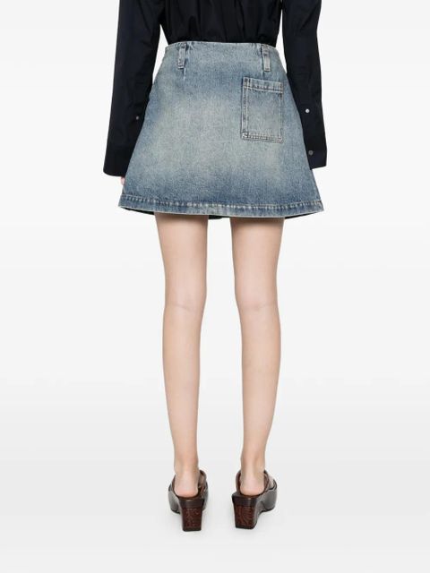 LOEWE pleated denim skirt - Blue