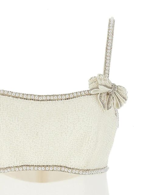 Self-Portrait rhinestone-embellished dress - White - zdjęcie produktu nr 2