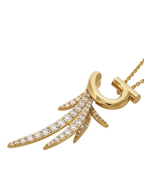 Ferragamo crystal-embellished pendant necklace - Gold