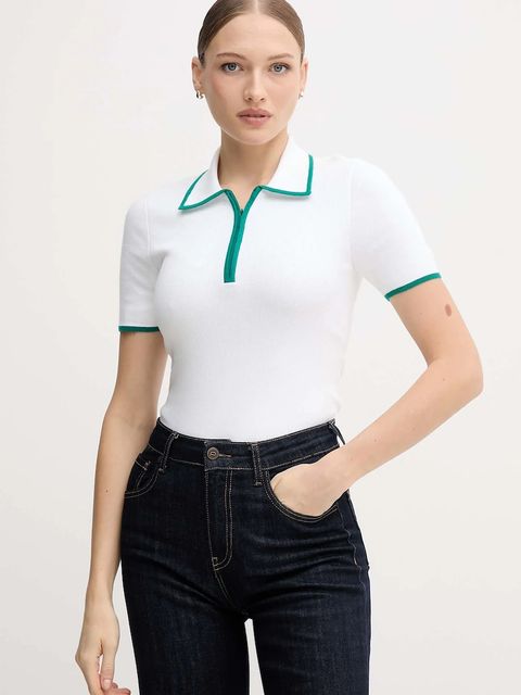 Calvin Klein Jeans polo damski kolor biały LV044D304G - zdjęcie produktu nr 1
