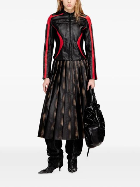 Diesel L-Ovable leather jacket - Black - zdjęcie produktu nr 2