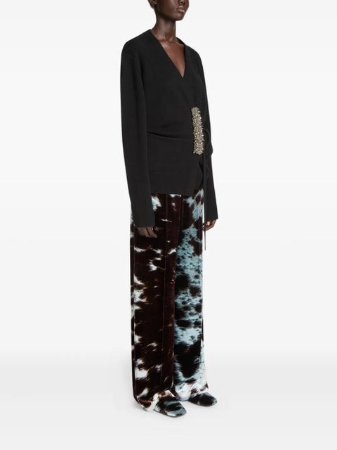 DRIES VAN NOTEN embellished wrap cardigan - Black