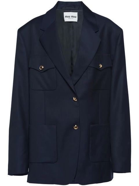 Miu Miu single-breasted blazer - Blue - zdjęcie produktu nr 1