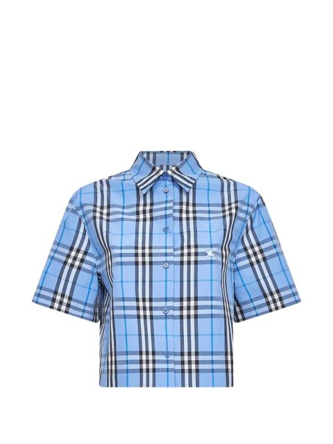 Burberry equestrian knight check-print shirt - Blue - zdjęcie produktu nr 1