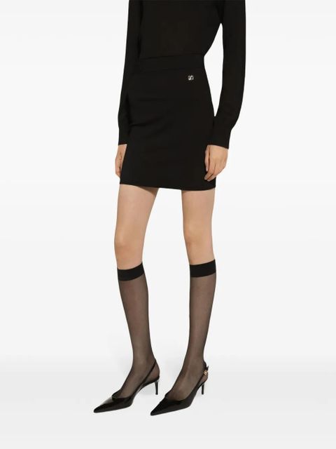 Dolce & Gabbana logo-plaque mini skirt - Black