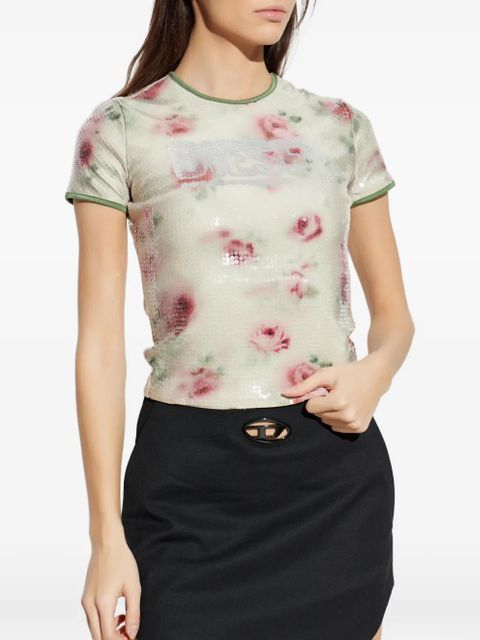 Diesel T-Unkel floral sequin T-shirt - Neutrals - zdjęcie produktu nr 2