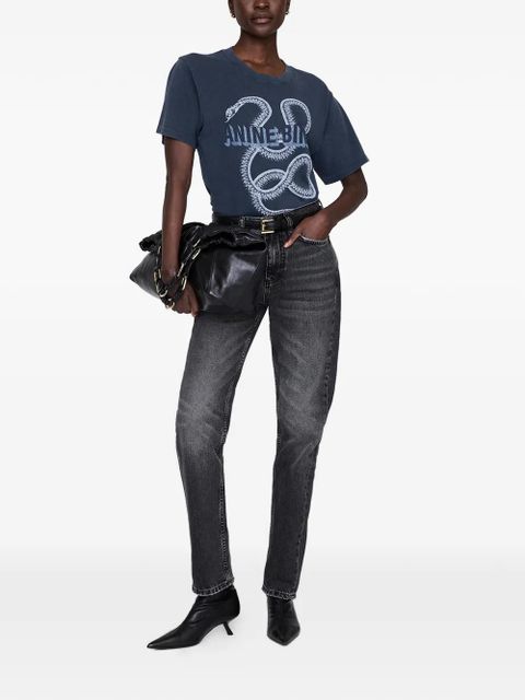ANINE BING snake lili T-shirt - Blue