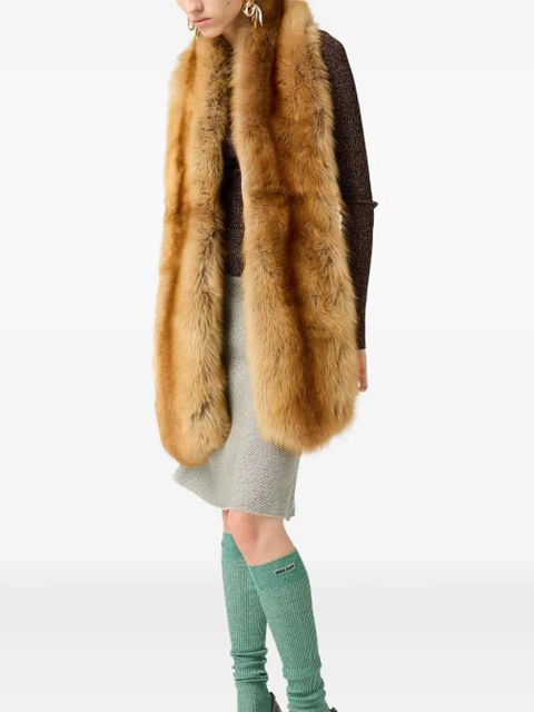 Miu Miu lamé crew-neck sweater - Brown