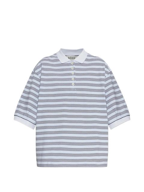Róhe striped-pattern buttoned polo shirt - White - zdjęcie produktu nr 1