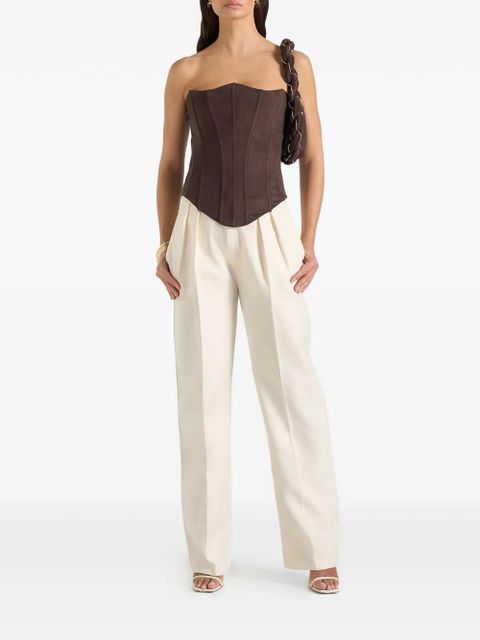 Manière De Voir lace-up suede corset - Brown - zdjęcie produktu nr 2