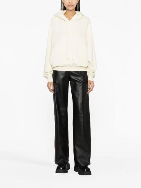 Off-White logo-print cotton hoodie - Neutrals