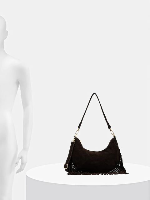 Answear.LAB torebka zamszowa kolor brązowy