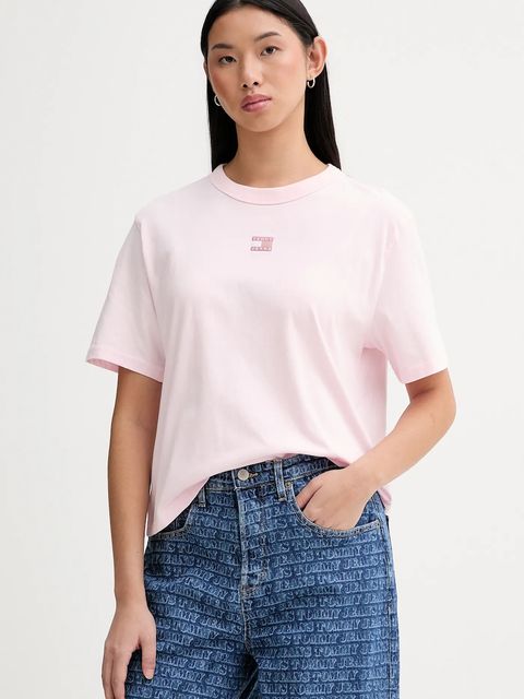 Tommy Jeans t-shirt bawełniany damski kolor różowy DW0DW22202 - zdjęcie produktu nr 1