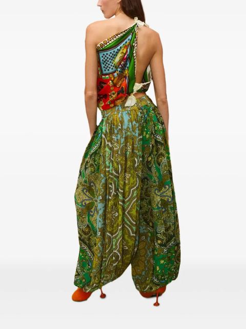 ALEMAIS Clemenza paisley-print pleated trousers - Green - zdjęcie produktu nr 2
