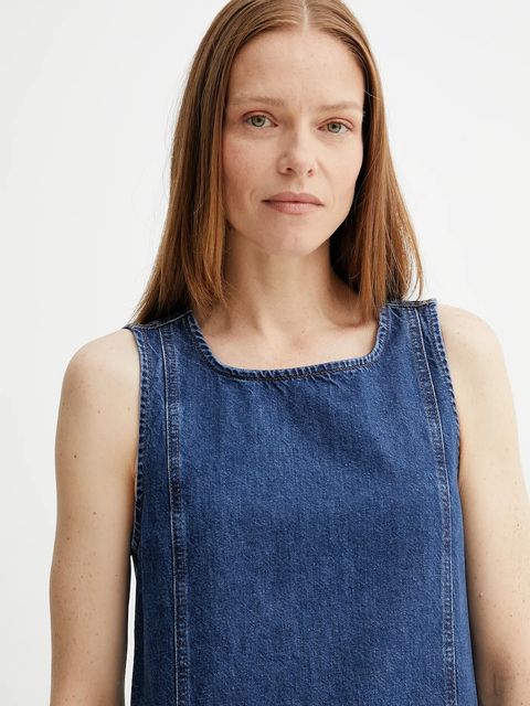 Marc O'Polo sukienka jeansowa kolor granatowy mini rozkloszowana 5000006366