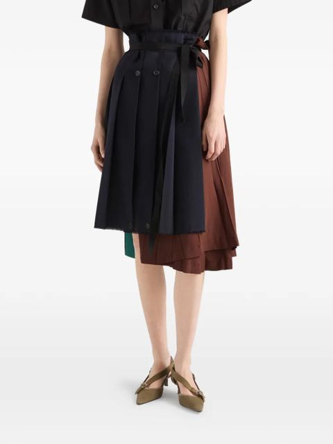 Prada rush stitch fabric patchwork skirt - Blue