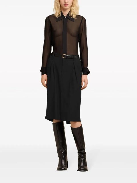 AMI Paris sheer silk shirt - Black
