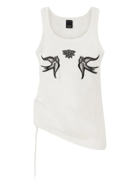 PINKO Crocchetta gathered tank top - White - zdjęcie produktu nr 1